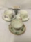 Collection of 3 vintage china teacups and saucers.