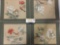 Set of four original Chinese art pieces featuring birds.