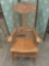 Rare antique quad press rocking chair with barley twist spindles.