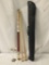 Pool cue handle and two tips with carrying case, they do not fit together.