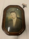 Framed 1927 antique photo portrait of Walter Westley Oliver, approx 15x21 inches.