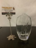 Baccarat crystal vase, made in France, approx 4x7 inches.