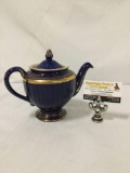 Vintage Hall cobalt and gold teapot.