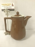 Brown vintage Hall teapot, approx. 7x5x7 inches.