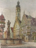 Signed engraving of Rothieuburg, Russia.