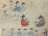 Album leaf print of Sword Dance by Sin Yun-bok.