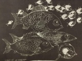 Print of fish by Hoquiam, WA artist Bennett.