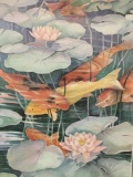 Poster of koi fish painting by Leslie Lane