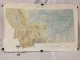 Large topographic map of Montana.