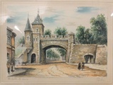 Original drawing of French scene signed by artist.