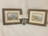 Pair of framed vintage prints depicting Irish locales, signed by artist R.W.Young.