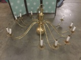 Vintage gold tone large 12 lamp chandelier.