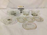 Collection of 9 vintage glass dish ware pieces.