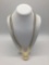 Bone pendant necklace with 18k gold filled flask and accents.