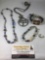 5 piece lot of jewelry; scorpion bracelet, wave ring, beaded necklace, bracelet, pendant necklace