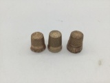 Three 10k gold marked vintage thimbles. TTW 11.7g