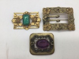 3 antique Victorian brooch pins.