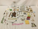 Approx. 50 pieces of estate jewelry & accessories, incl. watches, necklaces, powder mirrors, & more.