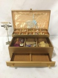 Lady Buxton jewelry box full of estate jewelry, approx. 12.5x9x5.5 inches.