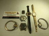 7 watches, watch faces, Swiss - Bulova, Westclox, Seiko, Witnaur, Elgin and more