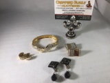 Lot of 4 jewelry pieces; Swarovski bracelet and earrings set, Michael Kors earrings, Mister Bijou