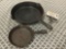 Pair of antique Griswold large logo cast iron pans. 710AX and 703 Size 9 and 3.