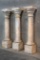Lot of three 500-year-old Tuscan style pillars from the Renaissance Era, shows signs of repair