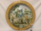 Large Italian hand painted 37 inch diameter plate with Pompeii scene, signed by artist.