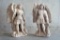 Pair of antique circa 1600s limestone St. Angelo statues from Tuscany, approx 11x22x6 inches.