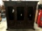 Antique French library bookcase w/ 3 keys, shelves and adjustable wood brackets for shelving