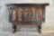 Antique circa 1830s Scottish carved mantle buffet w/ intricate figure carving