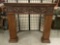 Wood carved fireplace mantle, approx 8 x 48 x 54 inches. Shows minor wear, see pics.