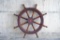 Antique ship captains wheel, approx. 41x41x3 inches.