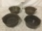 Four vintage unbranded cast iron pots w/ handles