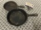 Antique Vollrath size 3 and Wagner Ware size 5 cast iron pan.