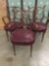 3 vintage French parlor chairs with velvet red seats. Measure approx 35x22x19 inches.