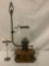 Vintage European one drawer table lamp In the style of an oil lamp, Euro wired, sold as is