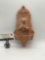 Humble vintage/antique clay holy water stoup/font w/the Virgin Mary Approx. 7x12x3 inches