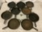 Lot of 9 modern Lodge 10.5 inch cast iron frying pans.