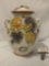 Mid-Century large Italian hand painted urn with lid, Vin Santo, signed by artist, approx 13x13x19 in