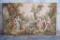 Large framed needlepoint tapestry - Victorian romantic scene of courtship and frolic by the lake