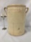 Large vintage handmade ceramic crock with 2 handles, approx. 12x9x12 inches.