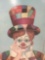 Crazy Quilt Clown - framed Red Skelton ltd ed repro canvas print w/COA, #'d 126/2000, & signed