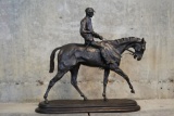 Bronze statue of English rider & horse, signed by acclaimed French sculptor P.J.Mene