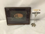 Antique framed pressed copper art piece of cathedral. Measures approx 12x9 inches.