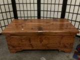 Vintage wooden chest/trunk, approx 33x17x13 inches.