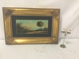 Original oil painting of tree scene by F. DeAstis. Measures approx 24x16 inches.