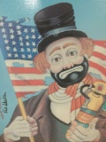 Old Glory - framed Red Skelton ltd ed repro canvas print w/COA, #'d 180/5000, & signed