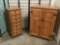 Lot of 2: Wooden TV cabinet & seven-drawer tall dresser, largest approx. 36x25x49 inches