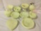 10 pieces of Fenton custard uranium glass. Largest piece measures approx 8x8x3.5 inches.